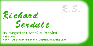 richard serdult business card